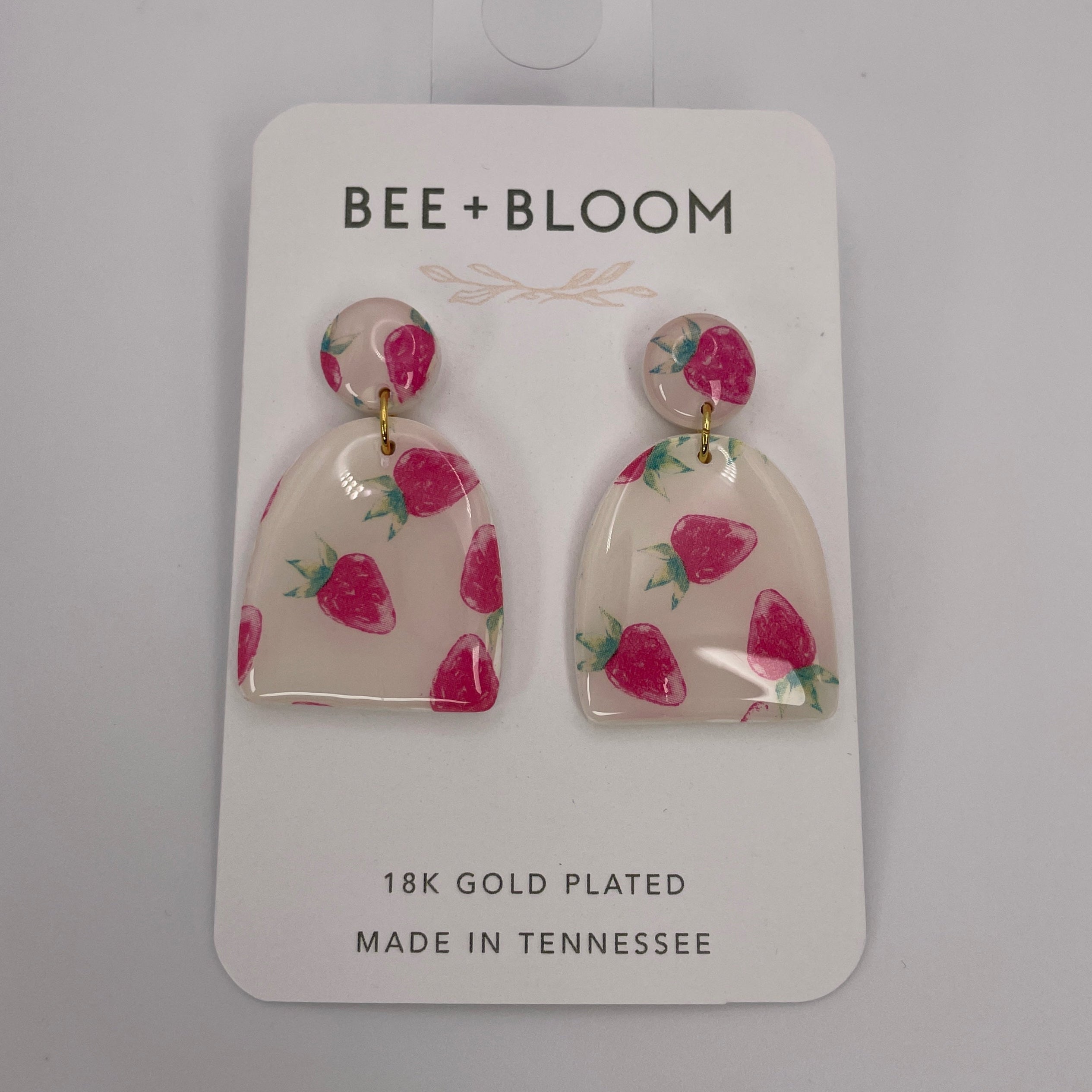 Clay Strawberry Earrings